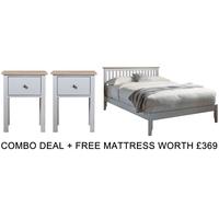 Frank Hudson Banbury Grey 5ft Low Foot End Bed Combo with Free Mattress