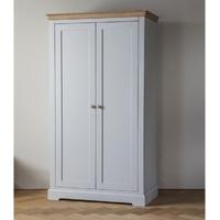 Frank Hudson Marlow Soft Grey Paint Wardrobe - 2 Door