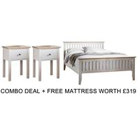 frank hudson banbury white 4ft 6in high foot end bed combo with free m ...