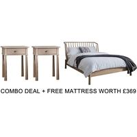 Frank Hudson Wycombe Solid Oak 5ft Low Foot End Bed Combo with Free Mattress