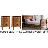 frank hudson spire 5ft high foot end sleigh bed combo with free mattre ...