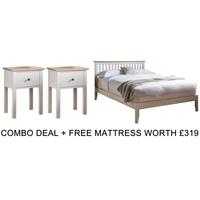 Frank Hudson Banbury White 4ft 6in Low Foot End Bed Combo with Free Mattress