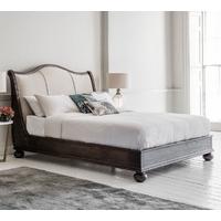 Frank Hudson Safari Low Foot End Charcoal Linen Black Bed - 5ft King Size