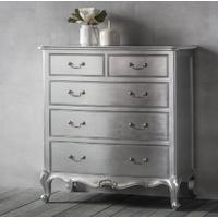 frank hudson chic silver chest of drawer 5 drawer