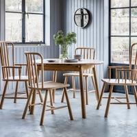 Frank Hudson Wycombe Oak Dining Set - Round Extending with 4 Chairs