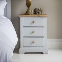 Frank Hudson Marlow Soft Grey Paint Bedside Cabinet - 3 Drawer