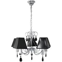 Francesca 5 Light Pendant with Black Shades