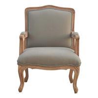 French Upholstered Armchair, Grey