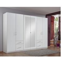 Fresh Wardrobe White 4 Doors 2 Mirror Doors 4 Drawers