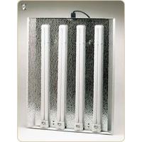 Frequency tuned, high output, four tube fluorescent propagation grow light