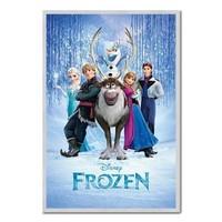 Frozen Disney Movie Cast Poster Silver Framed - 96.5 x 66 cms (Approx 38 x 26 inches)