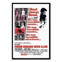 From Russia With Love James Bond 007 Poster Black Framed - 96.5 x 66 cms (Approx 38 x 26 inches)