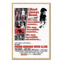 From Russia With Love James Bond 007 Poster Beech Framed - 96.5 x 66 cms (Approx 38 x 26 inches)