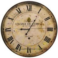 French Word 60Cm Wall Clock - Lecole De Cuisine