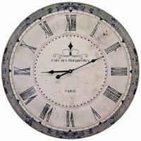 French Word 60Cm Wall Clock - Cafe De Marguerites