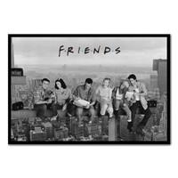 Friends Poster Lunch On A Skyscraper Black Framed - 96.5 x 66 cms (Approx 38 x 26 inches)