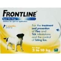 Frontline Spot On 2-10K Dog 0.67ml 6S Yellow Small Dog