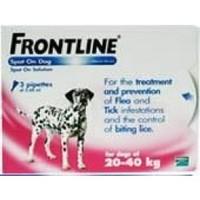 Frontline Spot On 20-40K Dog 2.68ml 3S Pink Large Dog