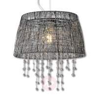 Frizzy pendant light with black wire lampshade