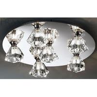 franklite fl22436 starz chrome 6 light halogen flush ceiling lamp