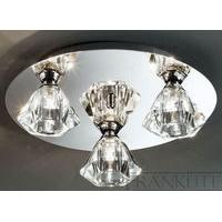 franklite fl22433 starz chrome 3 light halogen flush ceiling lamp