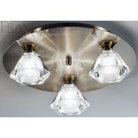 Franklite FL2244/3 Starz Bronze 3 Light Halogen Flush Ceiling Lamp
