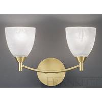 Franklite FL2200/2 Emmy Satin Brass 2 Light Wall Lamp
