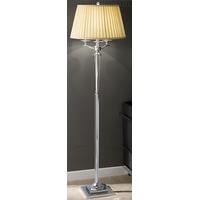 Franklite SL202 Chrome and Crystal Floor Lamp With Pleated Cream Shade