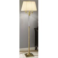 Franklite SL203 Bronze and Crystal Floor Lamp With Pleated Cream Shade