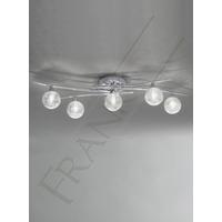 Franklite FL2297/5 Shardice 5 Light Chrome Semi Flush Ceiling Light