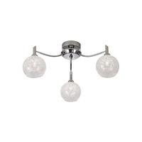 Franklite FL2359/3 Chrysalis 3 Light Ceiling Pendant In Chrome With Crystal Lined Clear Glass Shades