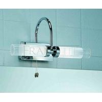 Franklite WB535 Chrome Bathroom Double Wall Light & Glass Shades, IP44