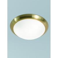 Franklite CF5762 2 Light Flush Ceiling Light In Brass With Matt White Glass - Diameter: 335mm