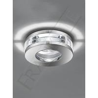 Franklite RF310 Recessed Round LED Downlight In Chrome With Crystal Glass Discs