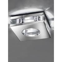 Franklite RF311 Recessed Square LED Downlight In Chrome With Crystal Glass Discs