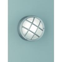 Franklite EXT6620 Exto Flush Light With Satin Glass In Stainless Steel And Cage Style Front
