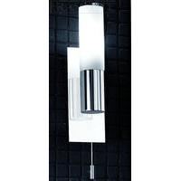franklite wb932 chrome bathroom wall light with glass shade ip44