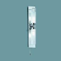 franklite wb534 chrome bathroom wall light with glass shades ip44