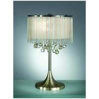 Franklite TL986 Ambience 3 Light Table Lamp In Bronze With Crystal Drop Decoration