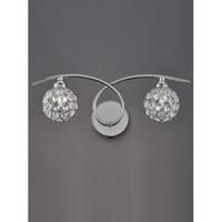 Franklite FL2308/2 Oracle 2 Light Wall Light In Chrome With Hexagonal Crystal Detail