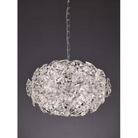 Franklite FL2352/6 Mosaic 6 Light Ceiling Pendant In Chrome With Hexagonal Crystal Glass Plates