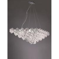 Franklite FL2352/7 Mosaic 7 Light Ceiling Pendant In Chrome With Hexagonal Crystal Glass Plates