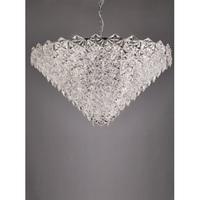 Franklite FL2351/18 Mosaic 18 Light Ceiling Pendant In Chrome With Hexagonal Crystal Glass Plates