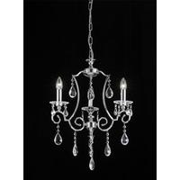 Franklite FL2330/3 Cinzia 3 Light Ceiling Pendant In Chrome With Crystal Glass Sconces And Drops