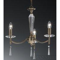 Franklite FL2240/3 Hera 3 Light Ceiling Light In Bronze With Crystal Glass Sconces, Drops And Column