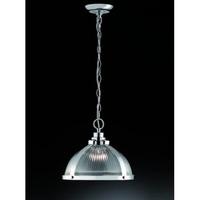Franklite PCH116 Merton Ceiling Pendant In Chrome With Clear Ribbed Glass