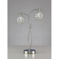 Franklite TL985 Oracle 2 Light Table Lamp In Chrome With Hexagonal Crystal Detail