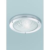 franklite cf5750 1 light flush ceiling light in chrome with leaf patte ...