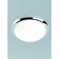 Franklite CF5759 2 Light Flush Ceiling Light In Chrome With Matt White Glass - Diameter: 335mm
