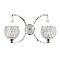 Franklite FL2339/2 Omni 2 Light Wall Light In Chrome With Modern Dimpled Glass Shades